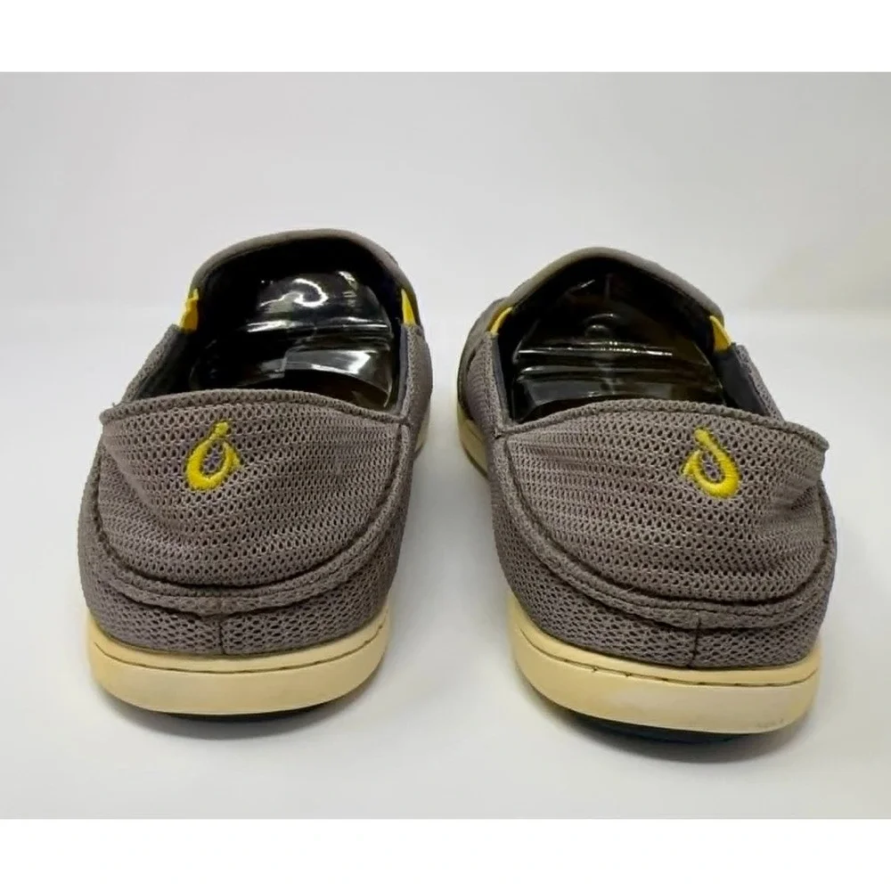 OluKai Nohea Mesh Slip On Shoes Mens 9.5 Taupe Brown‎ Casual Comfort Loafers